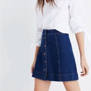 Madewell button denim skirt